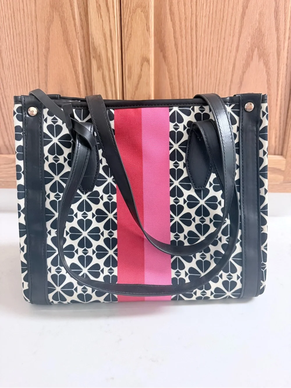 Kate Spade x Disney Black & Pink Patterned Tote